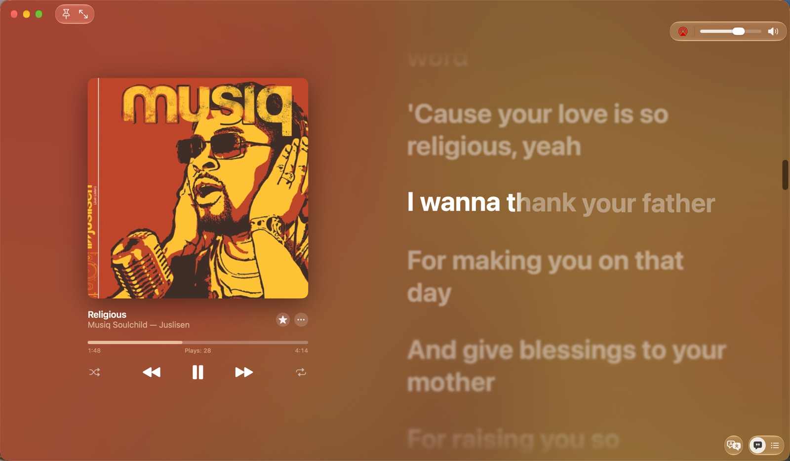 Full Apple-Music-style lyrics window